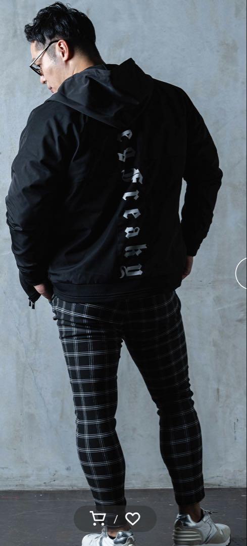 新品未使用！アダムスジャグラー　チェック柄　パンツ　黒　ブラック　Sサイズ