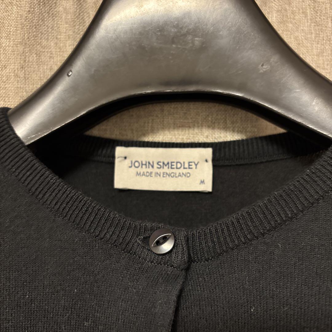 JOHN SMEDLEY スタンドカラー 7部袖 ブラック Mサイズ JOHN SMEDLEY ブラック 7部袖ニットカーディガン M - メルカリ