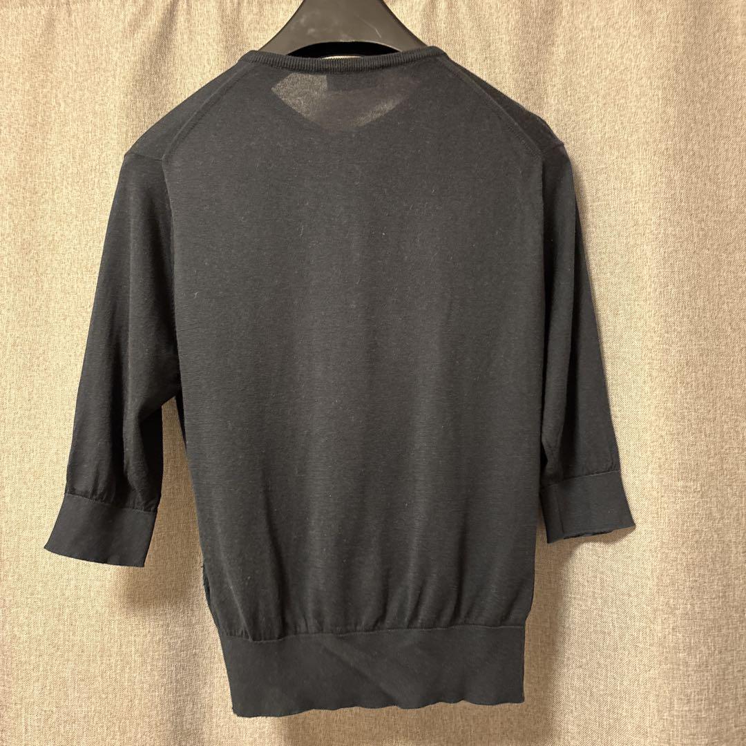 JOHN SMEDLEY スタンドカラー 7部袖 ブラック Mサイズ JOHN SMEDLEY ブラック 7部袖ニットカーディガン M - メルカリ