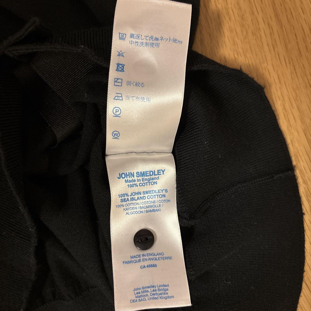 JOHN SMEDLEY スタンドカラー 7部袖 ブラック Mサイズ JOHN SMEDLEY ブラック 7部袖ニットカーディガン M - メルカリ