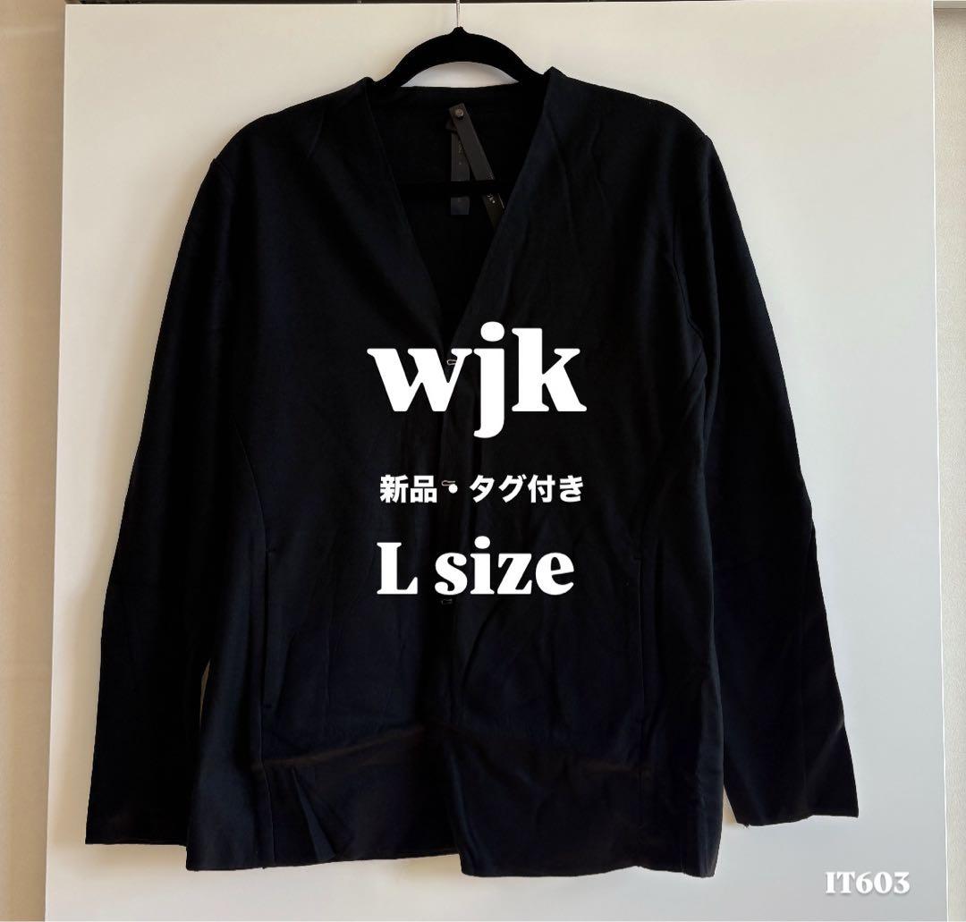 新品wjk ウールカーディガン Lサイズ ブラック 日本製 定価￥41,800