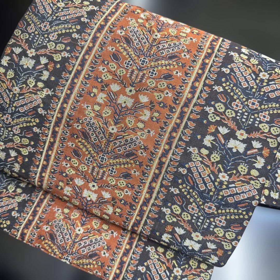 11-27 名古屋帯 九寸 正絹 着物 名古屋仕立て 全通