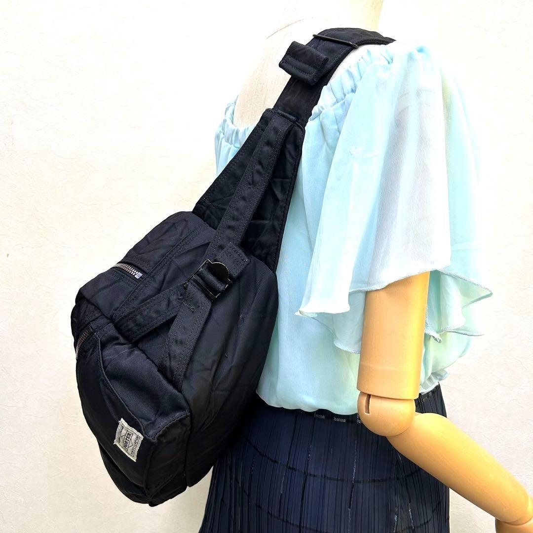 PORTER ポーター タンカー ボディバッグ ウエストバッグ 2WAY 黒