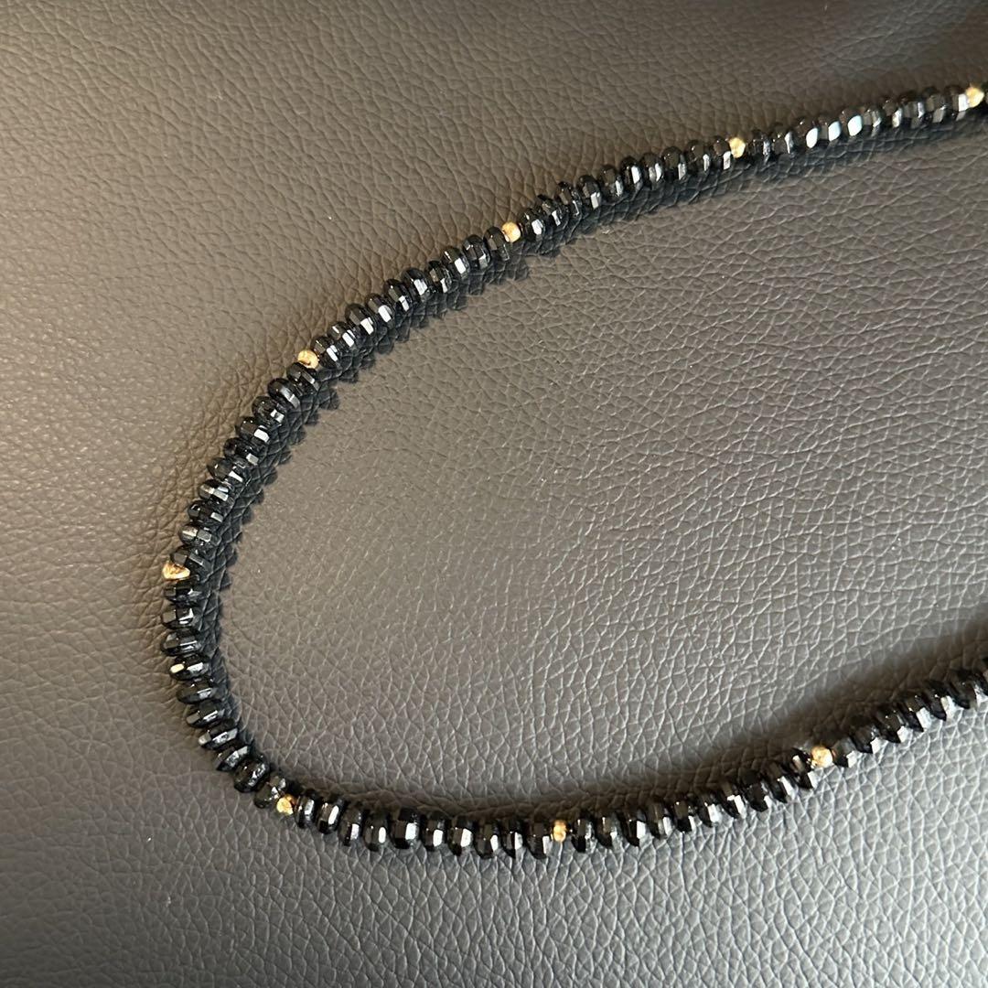 オープニング 大放出セール 美品 K18 ブラックダイヤモンド ネックレス 磁気 im21 アクセサリー