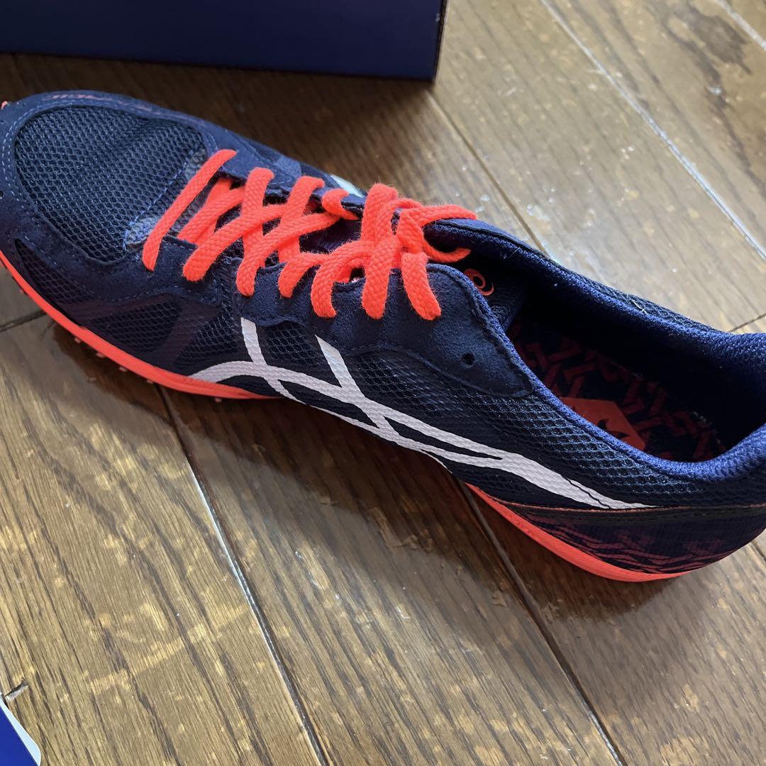 asics ランニングシューズ オレンジ/ネイビー　点火