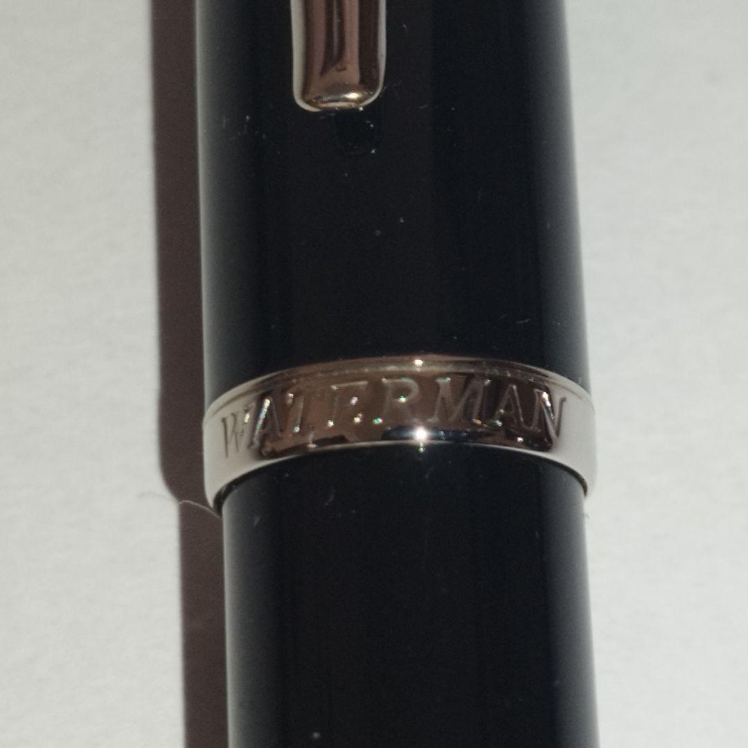 【美品】Waterman カレン ブラックシー ST FP F 万年筆 黒