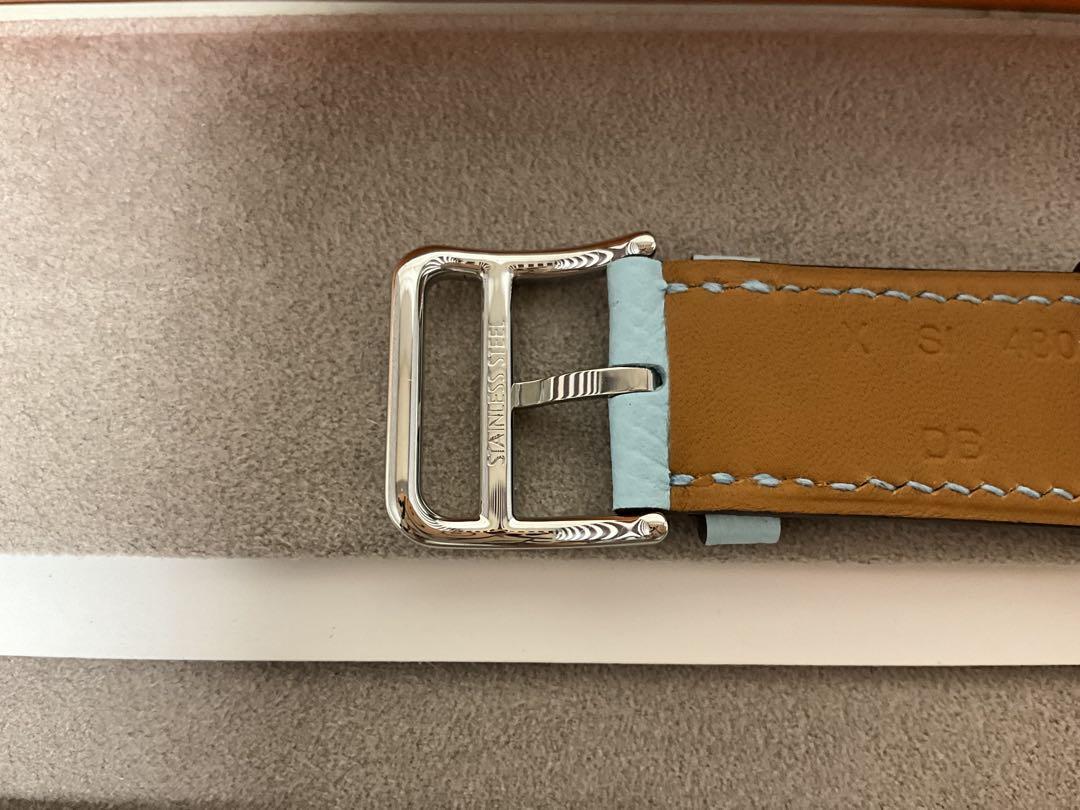 アップルウォッチ Hermes レザーベルト 38mm 水色 未使用品