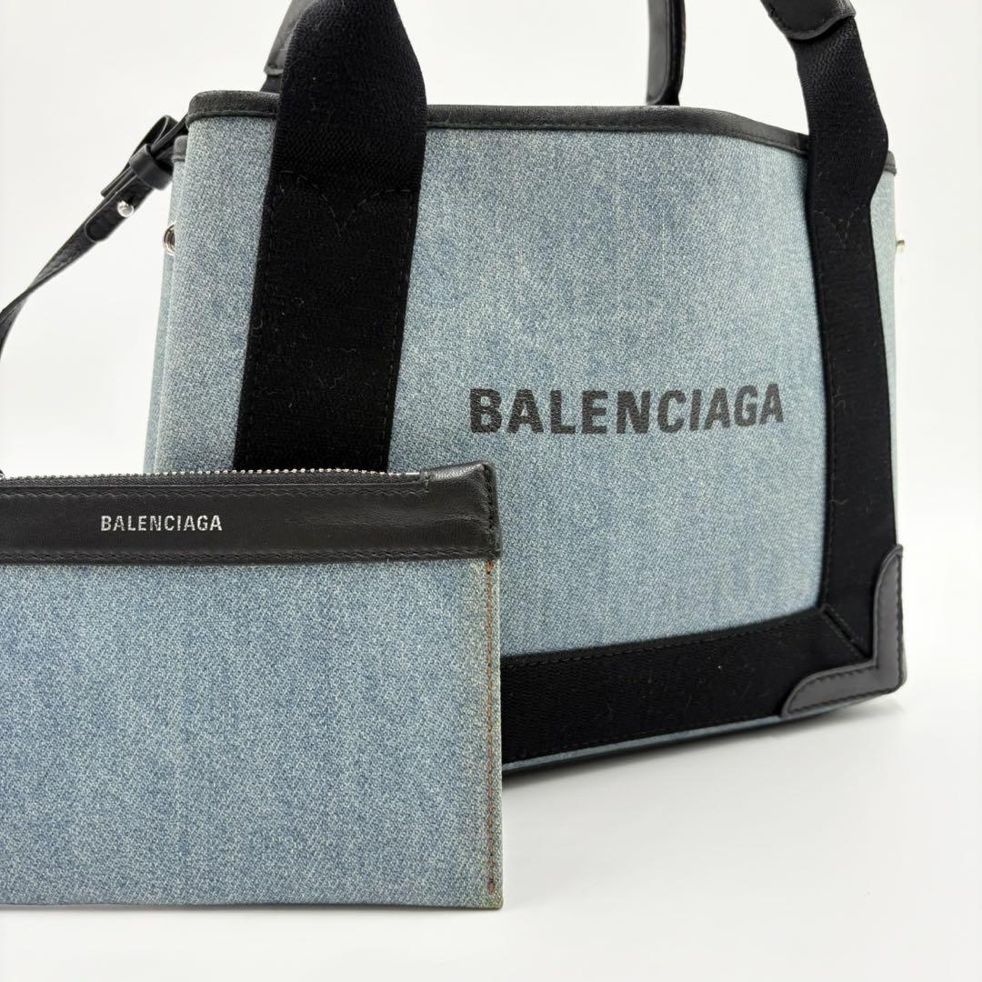 入荷now 買えない 美品✨BALENCIAGA トートバッグ ネイビーカバス バレンシアガ バッグ