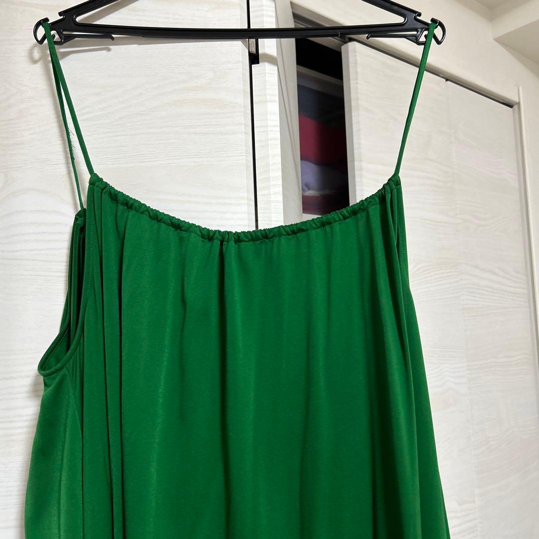 CABAN グリーン キャミワンピース ドローストリング