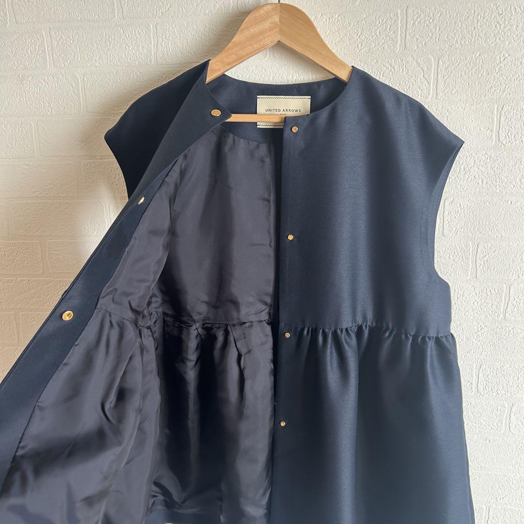 UNITEDARROWS ウール シルク ツイル ペプラム ベスト レディース