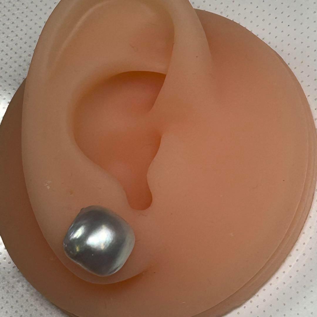 【白蝶真珠　 ピアス】239 K18　11.5×5.5-6mmほど　半径真珠