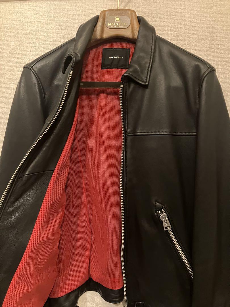【美品】ナノユニバース ライダースジャケット ラムレザー サイズL