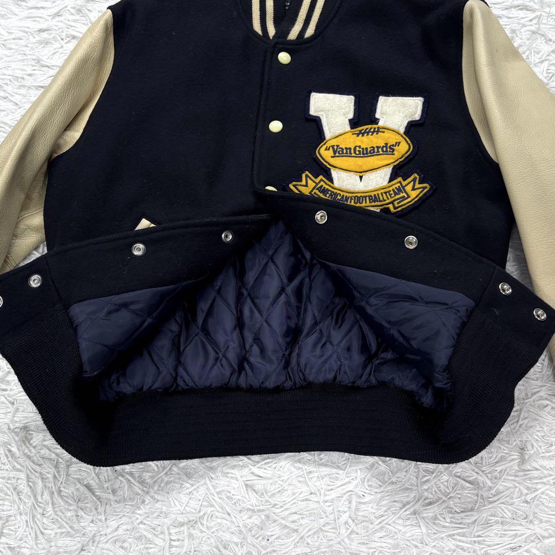 数々の賞を受賞 美品】VAN JAKET スタジャン カウレザー キルティング ネイビー ジャケット・アウター