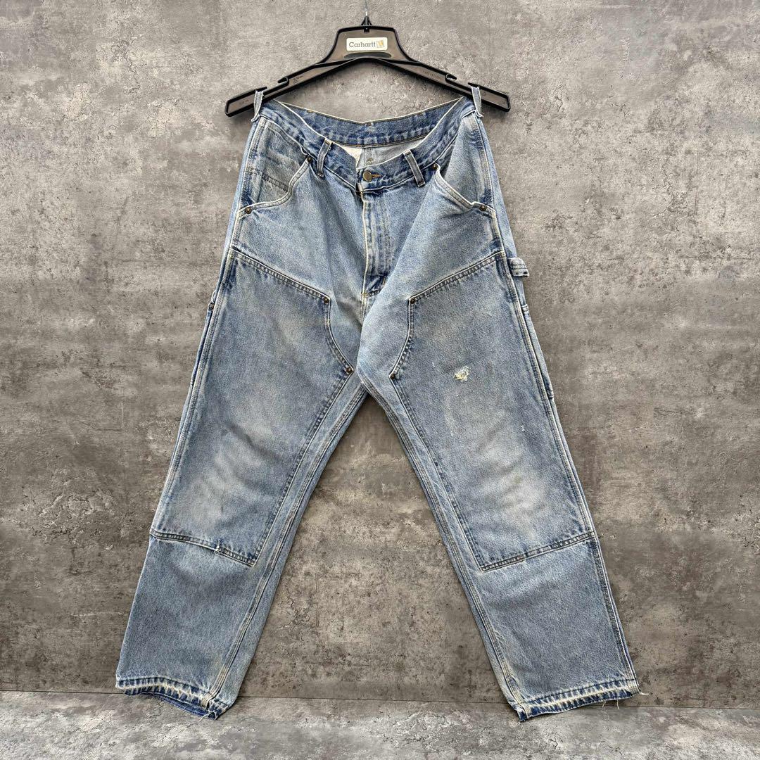 Carhartt デニムダブルニーパンツ　90s USA製　 w33x30
