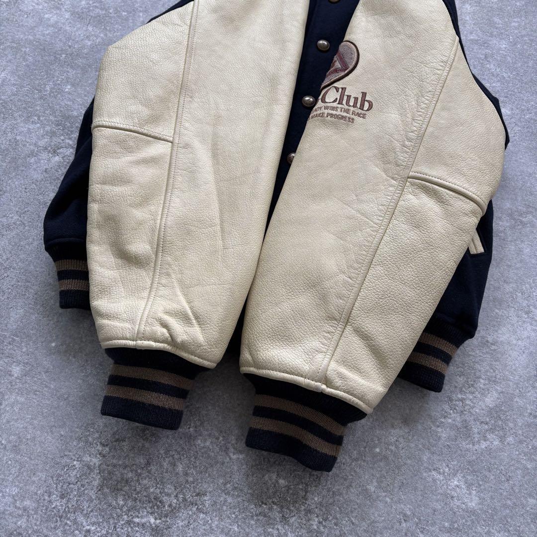 【Polo Club】ポロクラブ スタジャン 90s 袖レザー 刺繍 ビンテージ