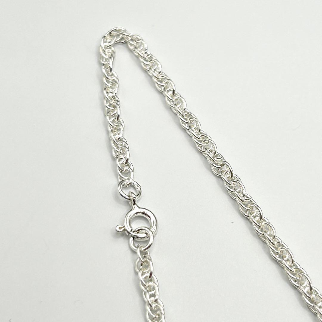 シルバー925 Silver ダブルチェーンネックレス/軽研磨仕上げ/45cm