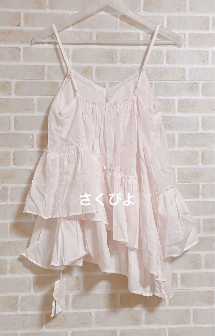 新品未使用　ジェラートピケ♡桜キャミソール＆桜ロングパンツ　上下セット　ピンク