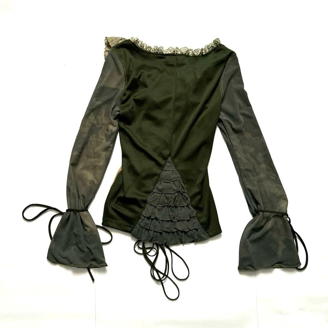 ONヴィーナス柄レースアップフリルカットソーFREE