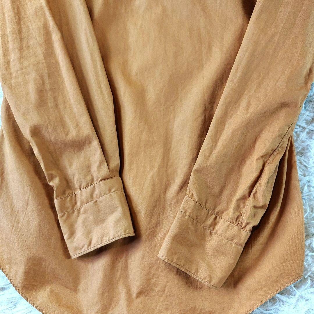 極美品 フィナモレ ALUMO イタリア長袖シャツ ブラウン 14 1/2 37