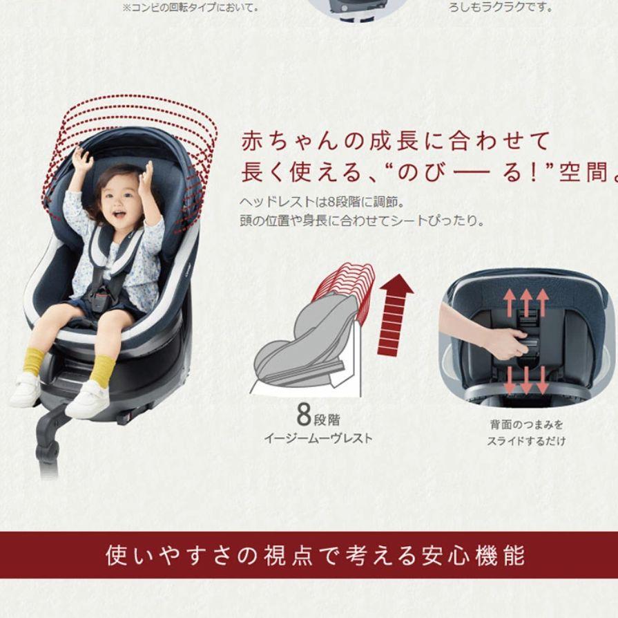 美品　コンビ　クルムーヴ　スマート　ISOFIX　combi ブラック　回転式