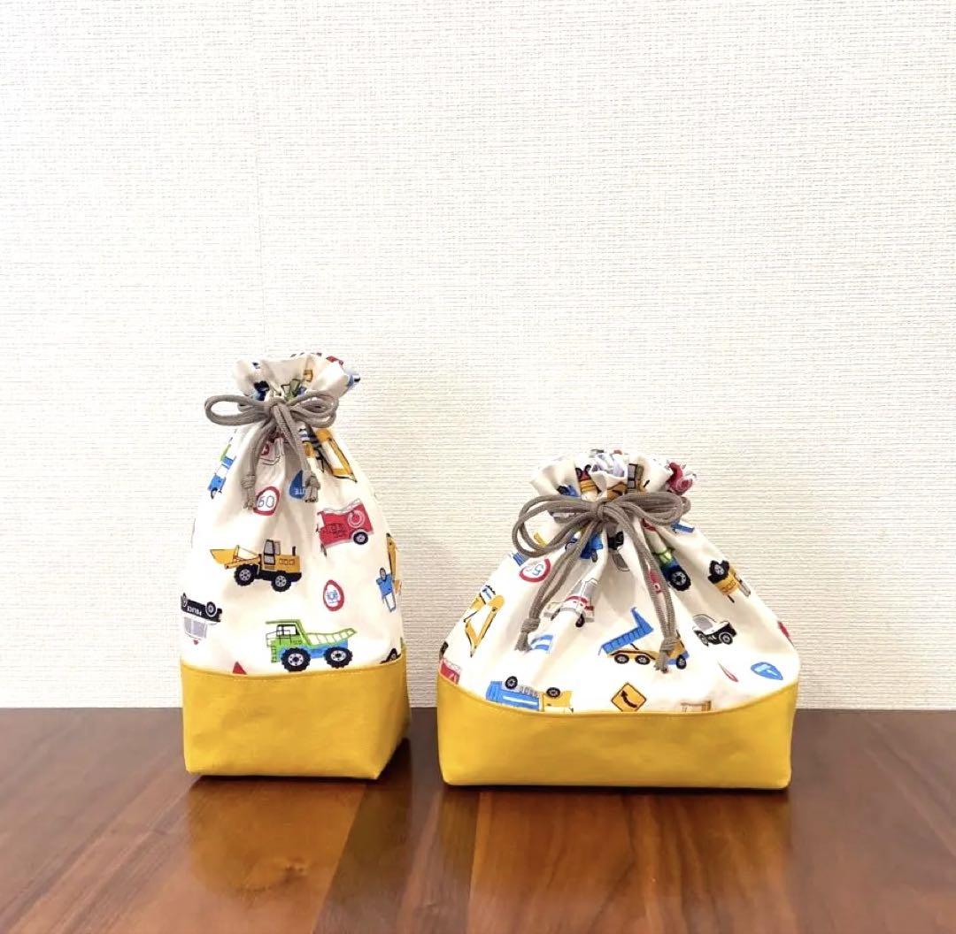 働くクルマたち　ハンドメイド　レッスンバッグ　男の子　入園入学準備　5点セット
