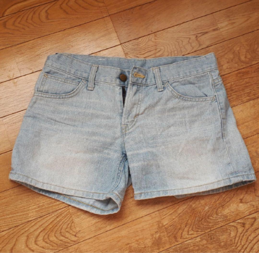 色:ライトブルー_サイズ:L】レディース デニム ショートパンツ