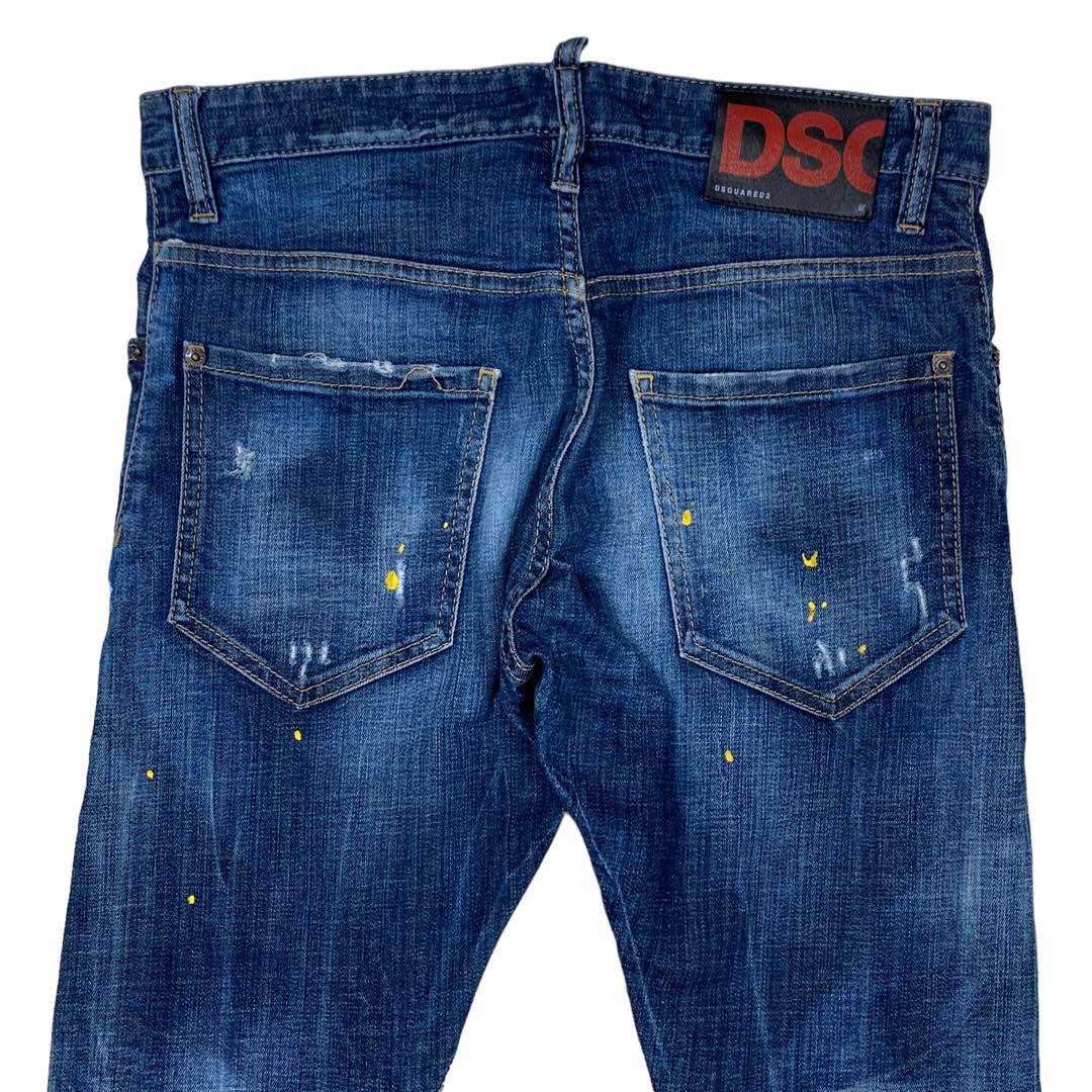 DSQUARED2ダメージ加工ペイントスキニーデニムパンツ44 メンズ