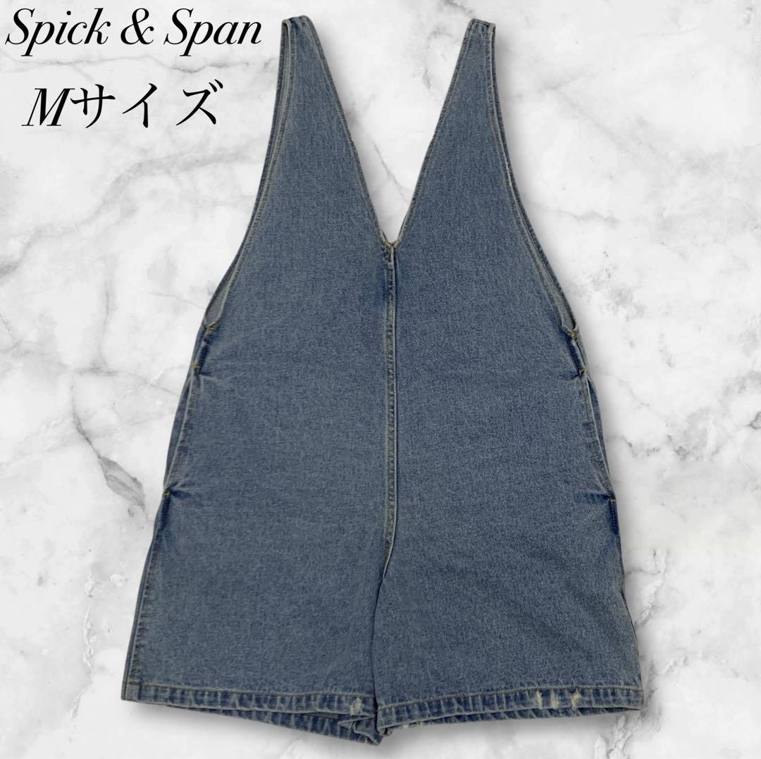 ✨24SS スピック&スパン デニムショートコンビネゾン サロペット