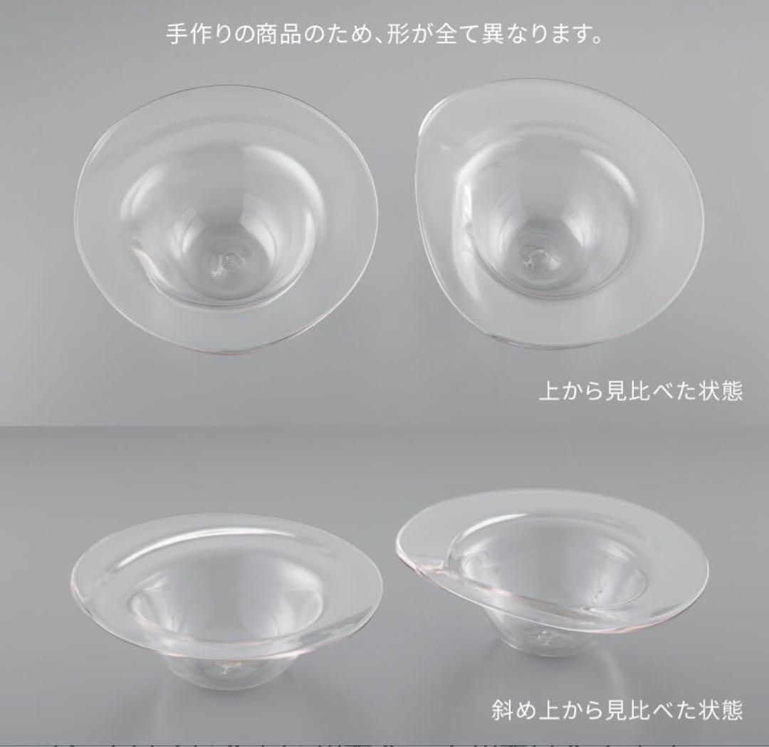 2枚セット　作家 原光弘　ガラス　しずくボウルプレート　大鉢