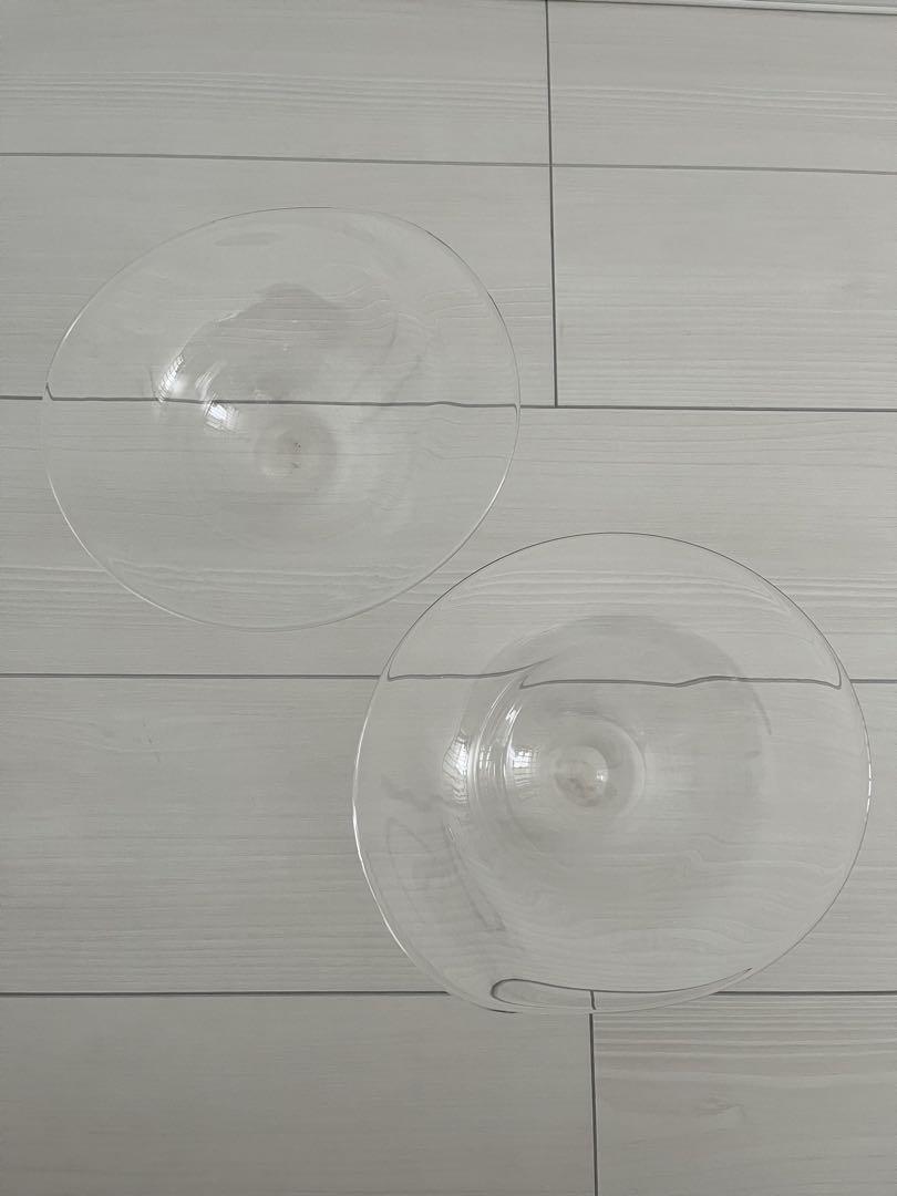 2枚セット　作家 原光弘　ガラス　しずくボウルプレート　大鉢