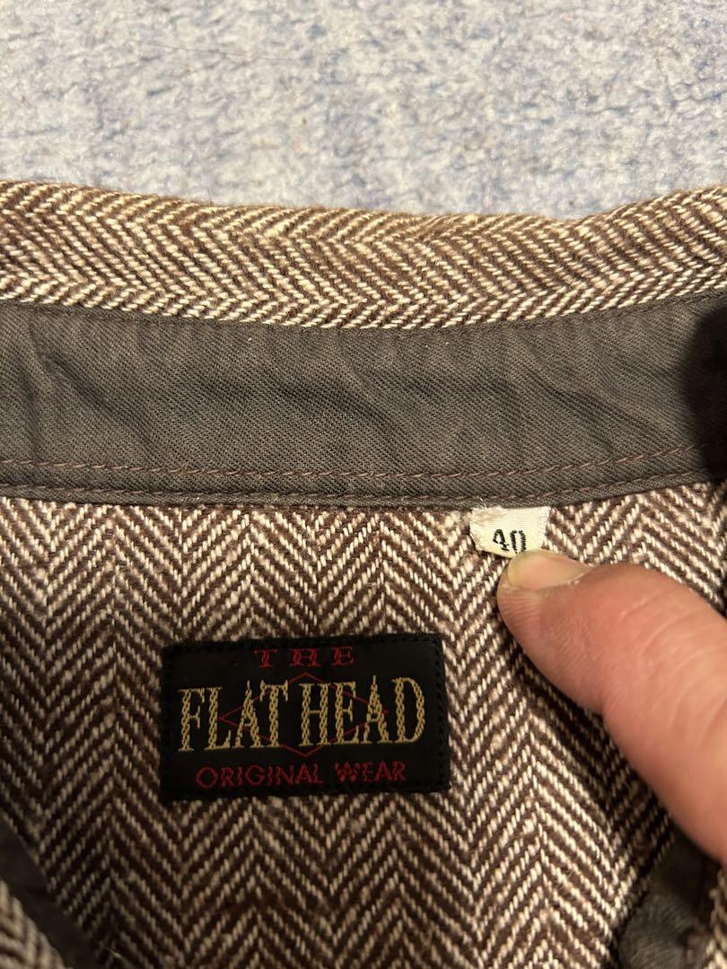 FLAT HEAD ジッパー　ヘリンボンシャツジャケット　サイズ40