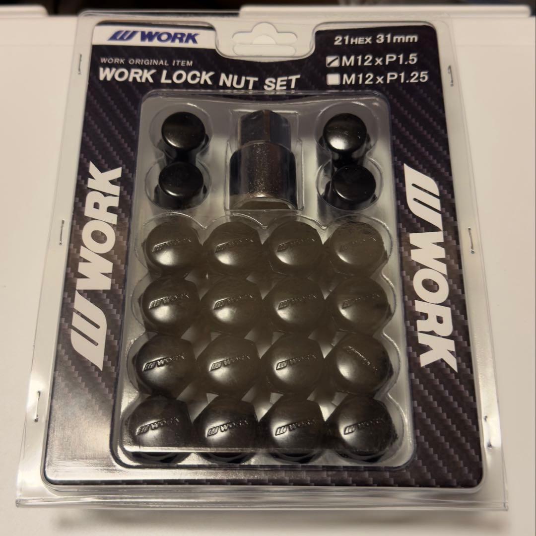 WORK ワーク ロックナットセット M12xP1.5 ブラック