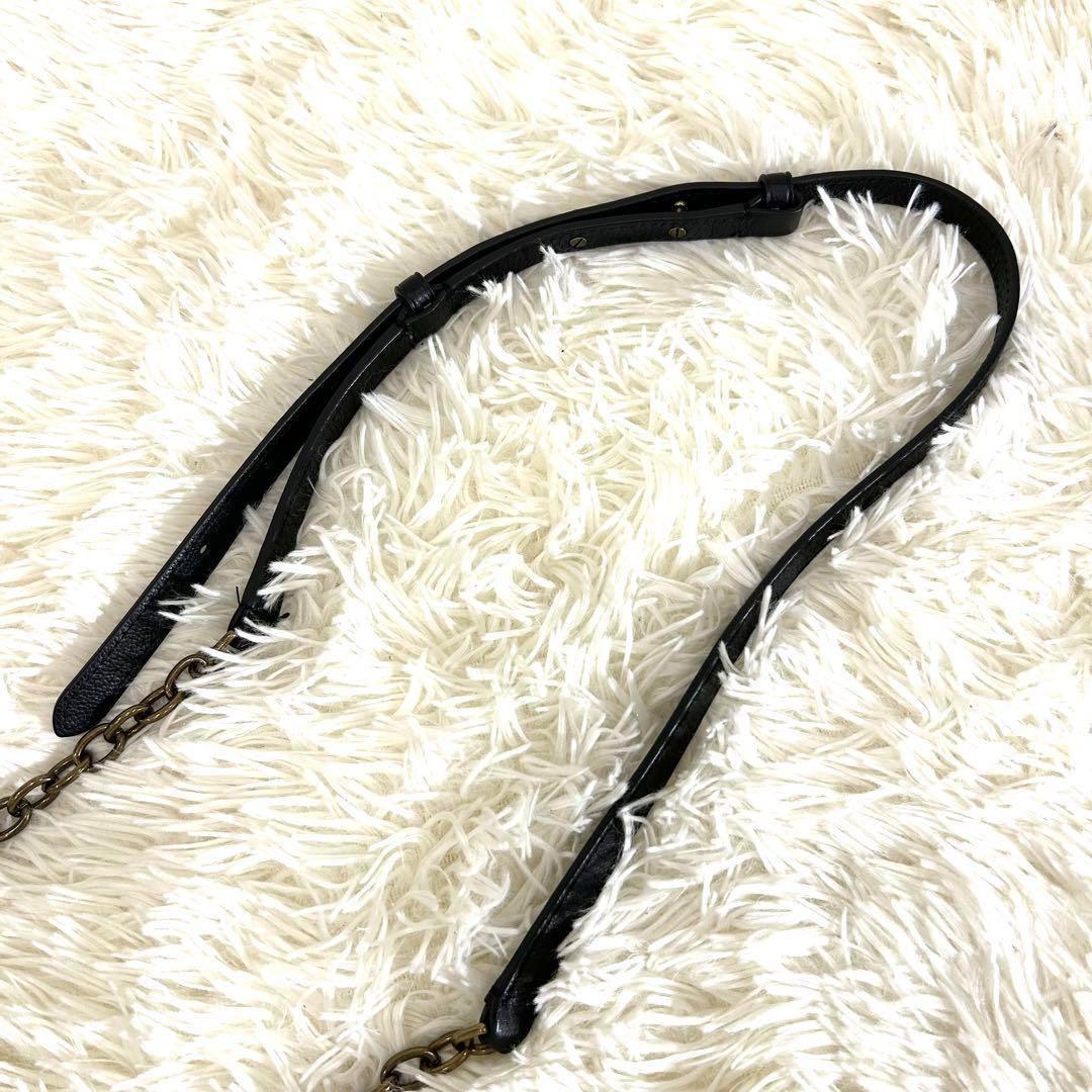 美品 ラルフローレン ショルダーバッグ チェーン リッキー ターンロック 黒 美品 ラルフローレン ショルダーバッグ チェーン リッキー
