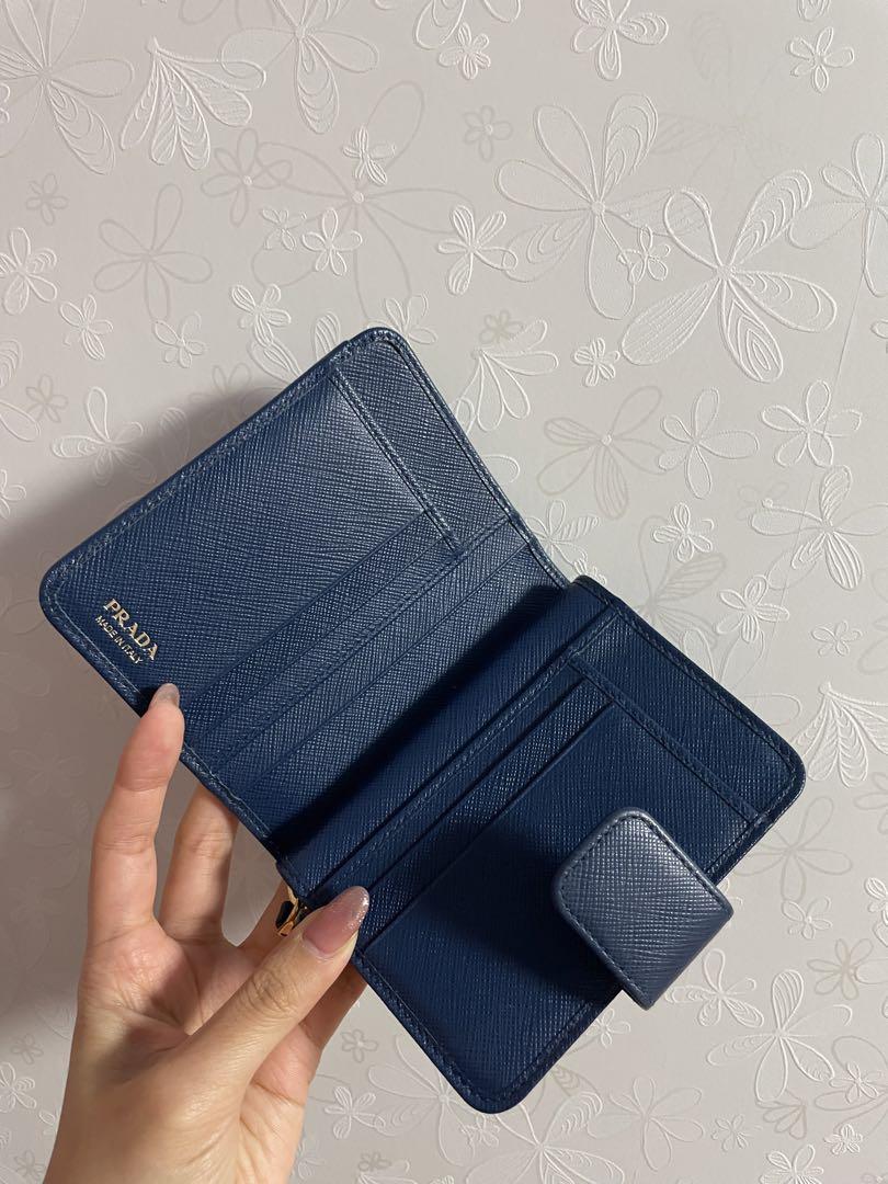 PRADA 二つ折り財布 ネイビー レザー
