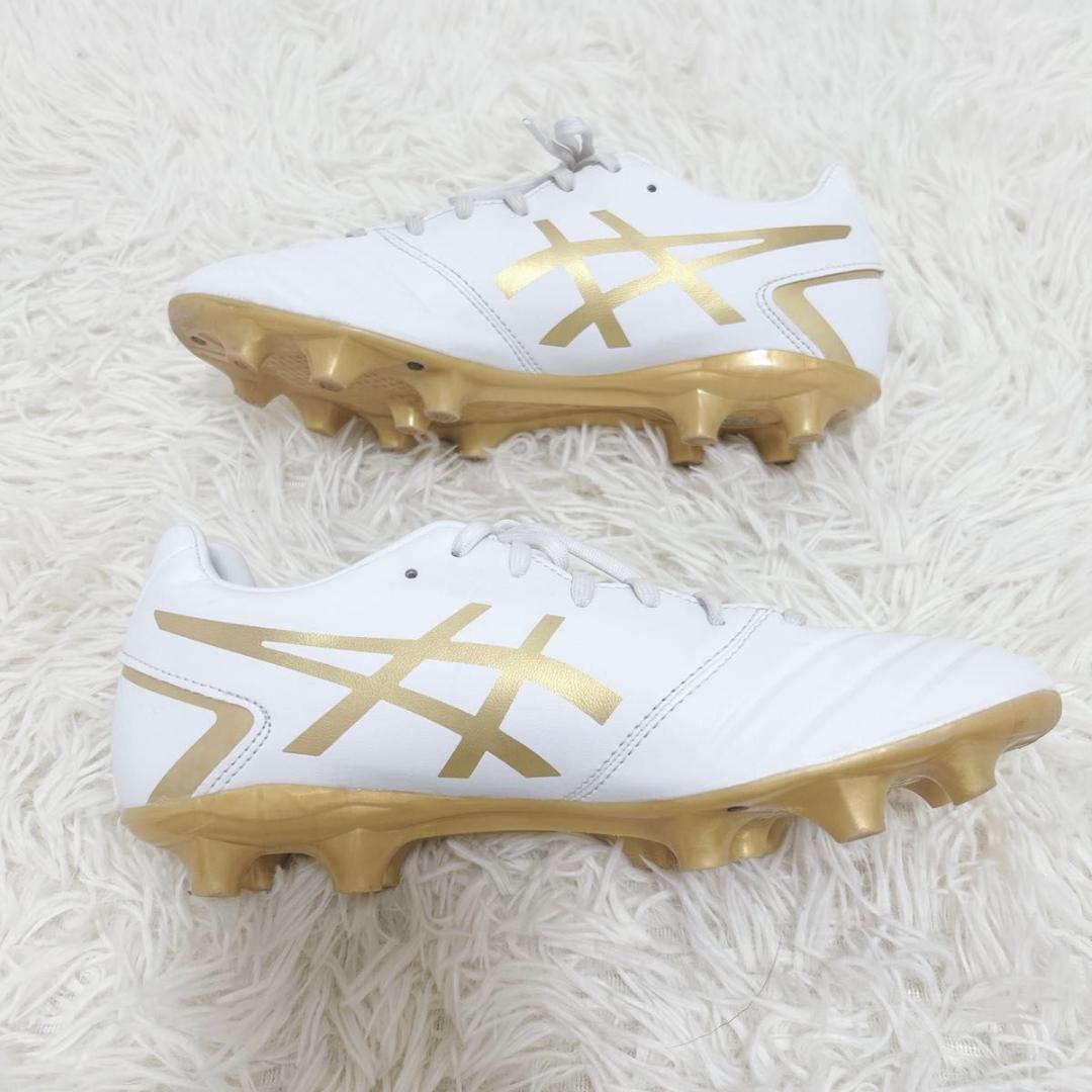 アシックス　スパイク　サッカー　DS LIGHT WIDE 24.5cm 白　金