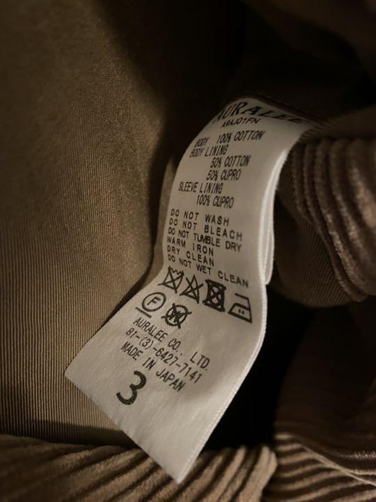 ジャケット・アウター AURALEE WASHED CORDUROY JACKET pants