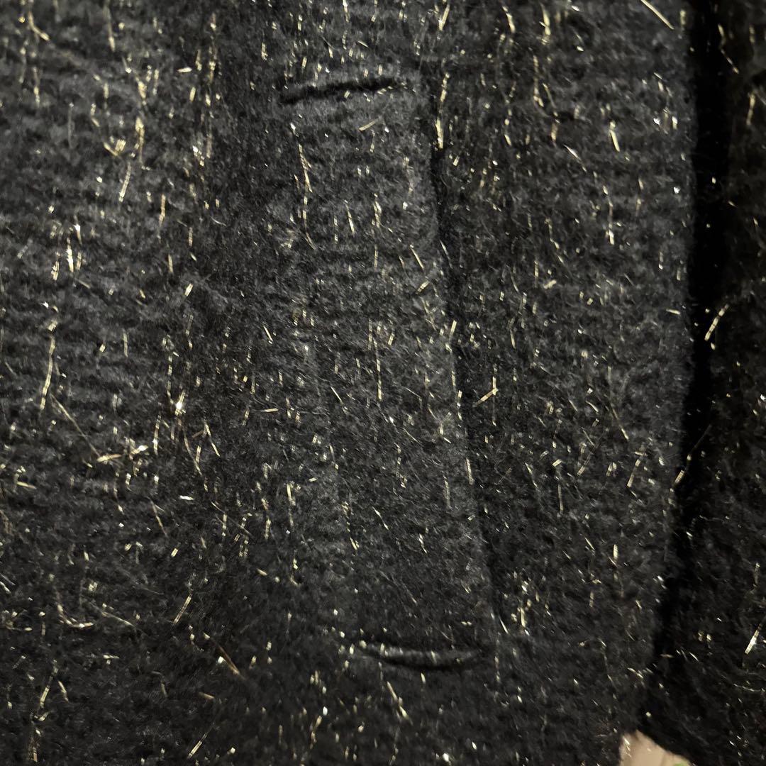 ★美品★イタリア ANNA BASSANI ウールコート 黒 ゴールドラメ ★美品★イタリア ANNA BASSANI ウールコート 黒 ゴールドラメ