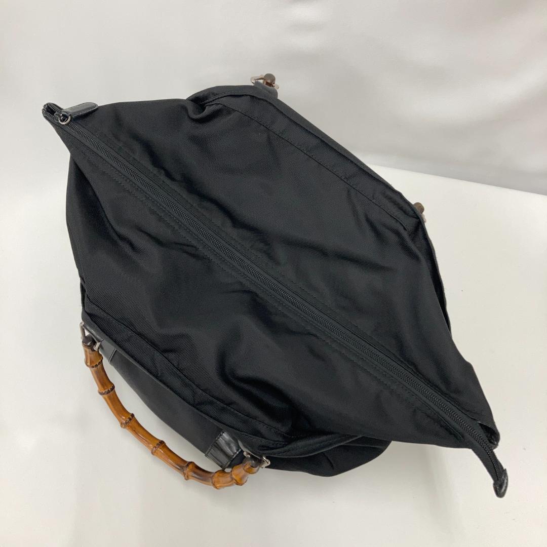 正規品 グッチ GUCCI バンブーハンドル トートバッグ ブラック 大容量