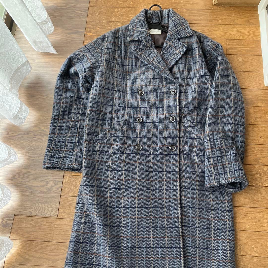 ungrid チェスターコート　ロングコート　チェック柄　グレー