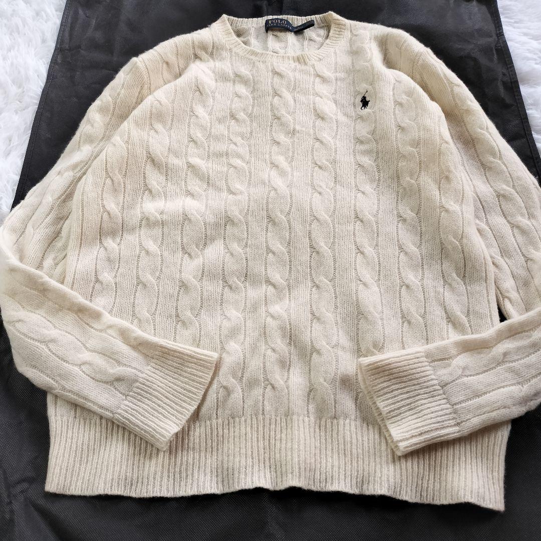 POLO RALPH LAUREN　ウール　カシミヤ混　ケーブルニット