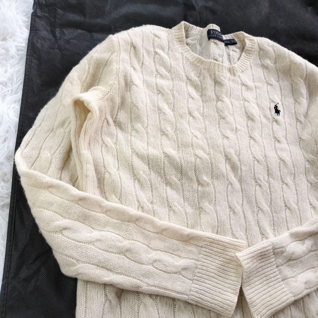 POLO RALPH LAUREN　ウール　カシミヤ混　ケーブルニット