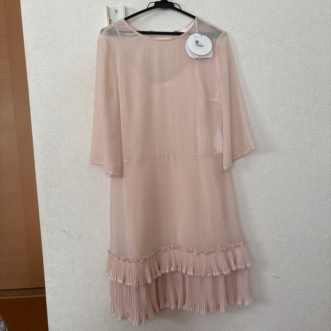 SeeByChloé ピンクベージュ フリルワンピース