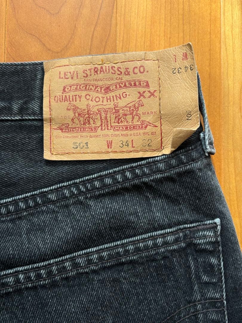 90s Levi’s 501 後染めブラックデニム used品 USA製 90s Levi’s 501 後染めブラックデニム used品 USA製