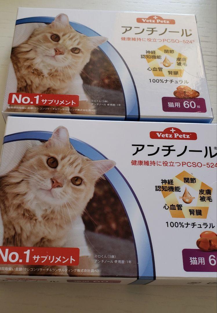 アンチノール+ 猫用60粒入り2箱セット　新品 アンチノール60粒2箱 - 猫用品オンライン 通販