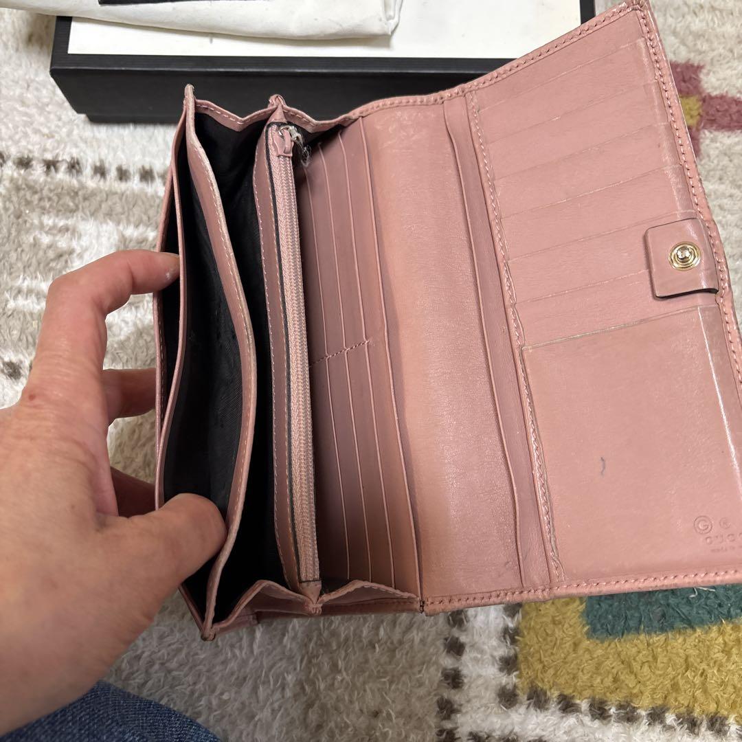 グッチ　グッチシマ長財布　ピンク　本物