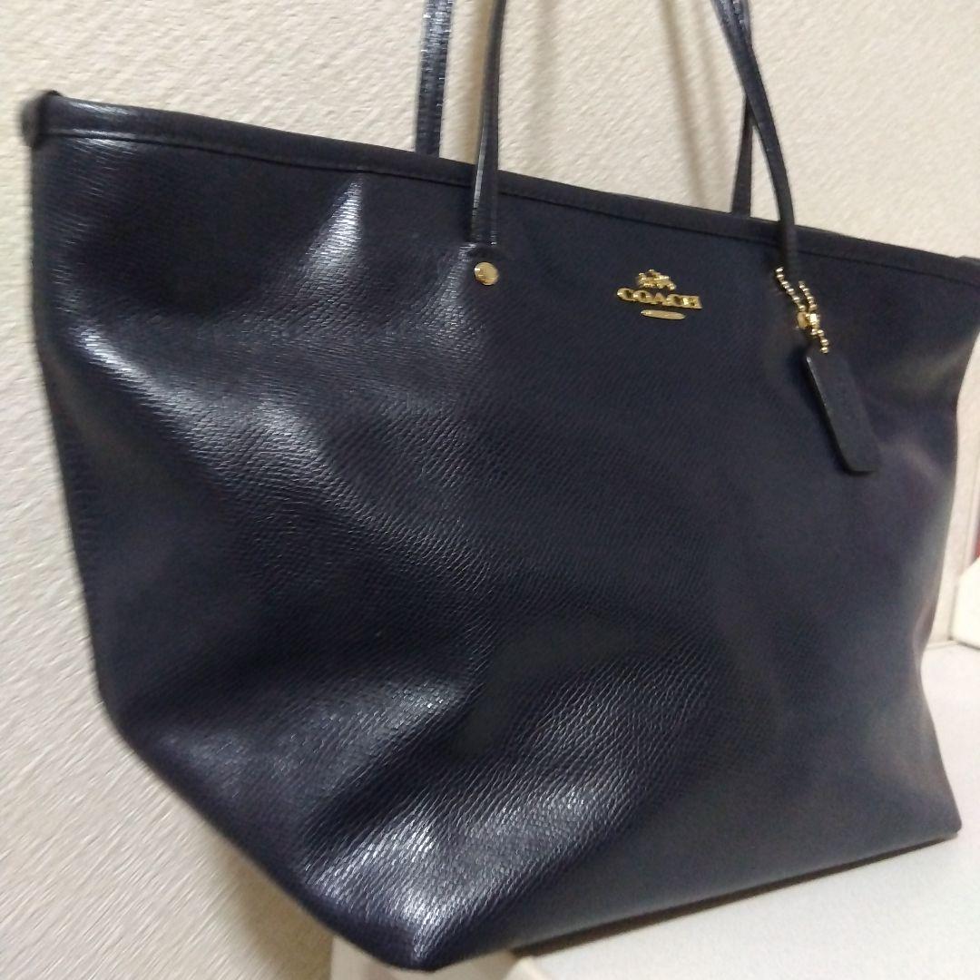 コーチ　レディース　トートバック　ネイビー　(美品)