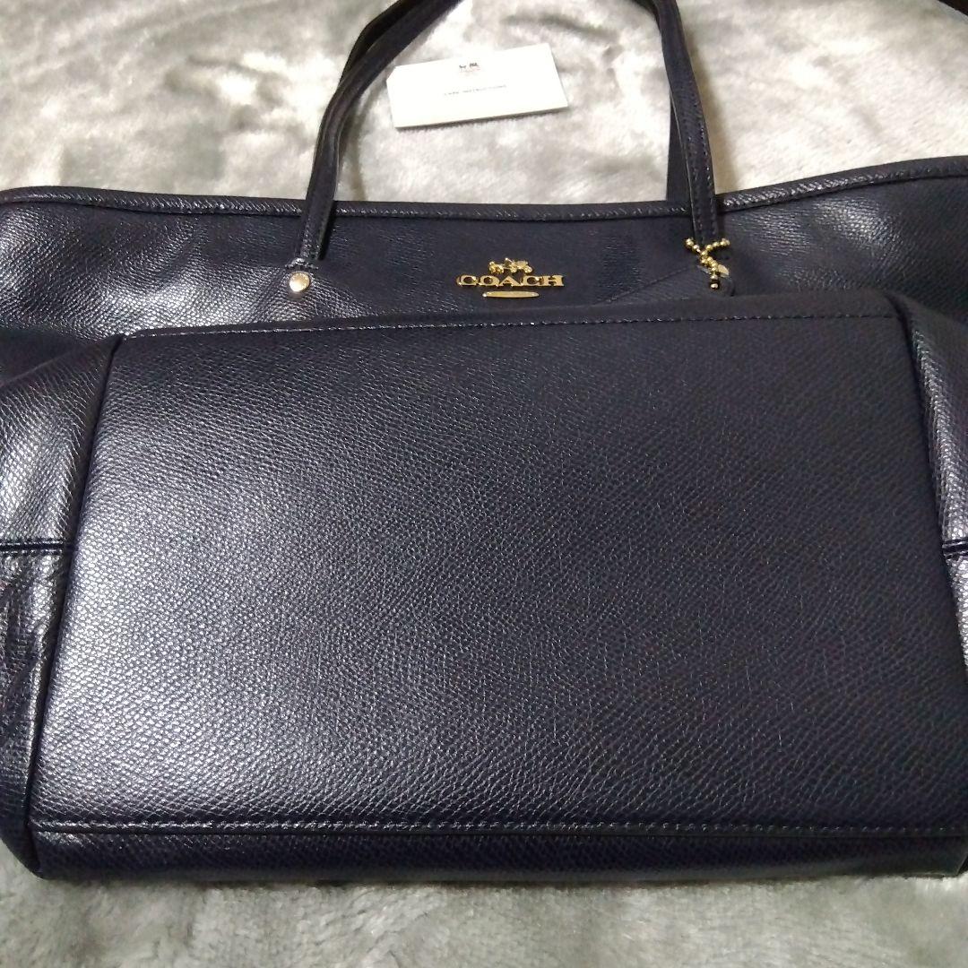 コーチ　レディース　トートバック　ネイビー　(美品)