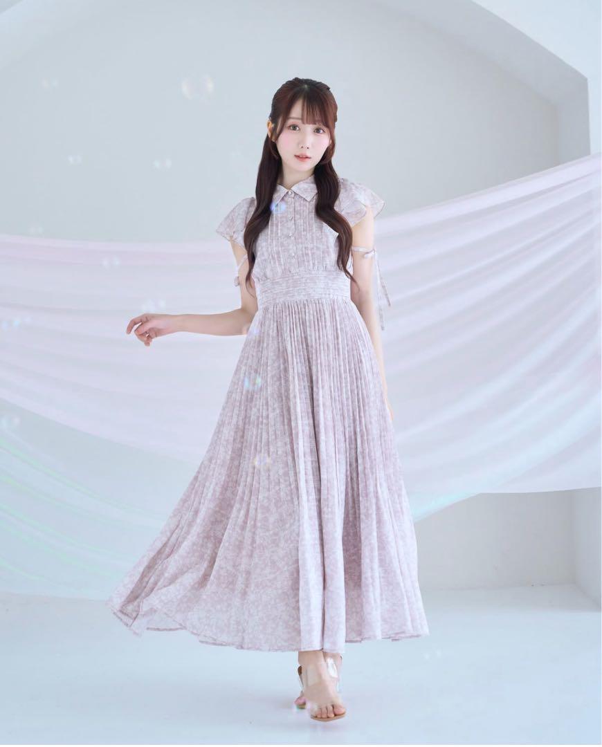 ワンピース Rose muse pleats floral print dress pink rosemuse pleats dress floral ピンク