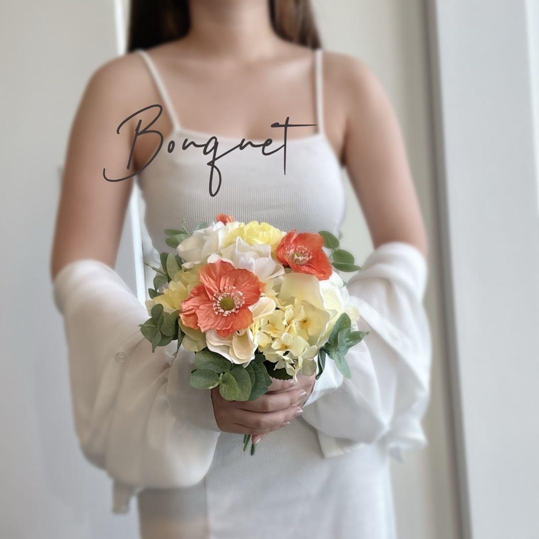 ウェディングブーケ　世界に一つ クラッチブーケ　アーティフィシャルフラワー
