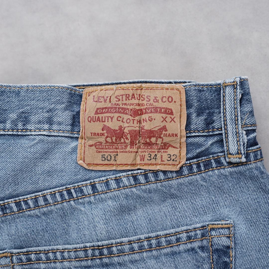 リーバイス501 Levis W34 ブルーデニム 青 パンツ ヒゲ 13384